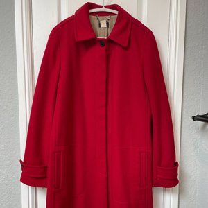 JCrew Red Button Overcoat Size TL